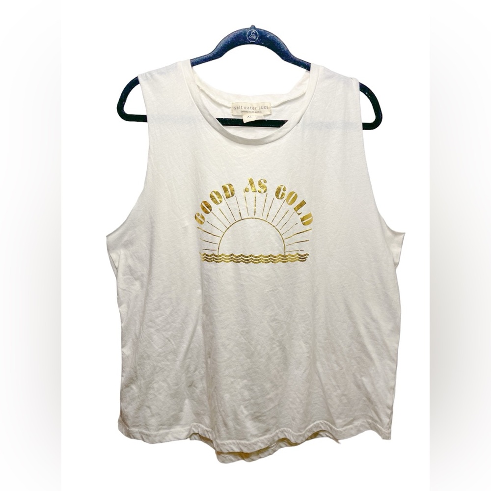 Salt Water Luxe “Good As Gold” Metallic Graphic Lightweight Tank Top